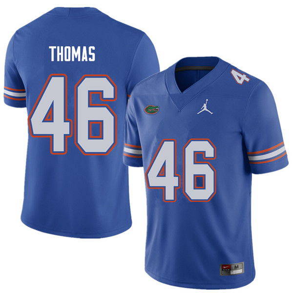 Jordan Brand Men #46 Will Thomas Florida Gators College Football Jerseys Sale-Royal - Click Image to Close